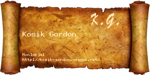Kosik Gordon névjegykártya